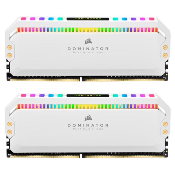 MEMORIA RAM PC 16GB (2 X 8GB) CORSAIR DOMINATOR RGB DDR4 3600MHZ C18 CMT16GX4M2C3600C18W BLANCO