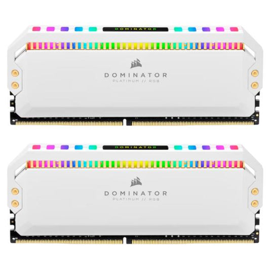 MEMORIA RAM PC 16GB (2 X 8GB) CORSAIR DOMINATOR RGB DDR4 3600MHZ C18 CMT16GX4M2C3600C18W BLANCO
