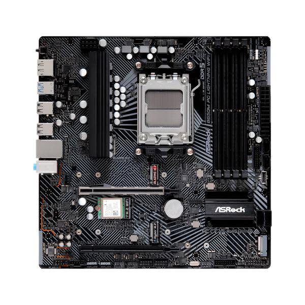 TARJETA MADRE ASROCK B650M PG LIGHTING WIFI AM5 MICRO-ATX DDR5 MB-B650MPGL W NEGRO