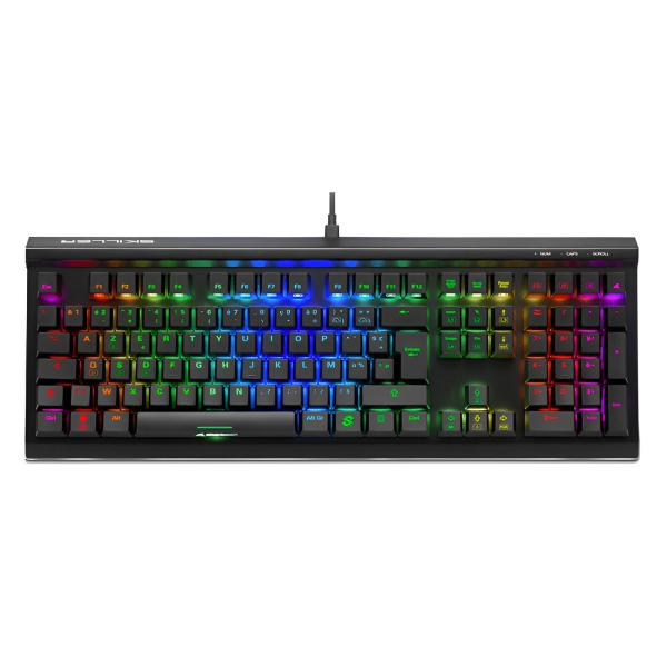 TECLADO GAMING RGB SHARKOON SKILLER SGK60 MECÁNICO ALÁMBRICO USB INGLÉS SWITCH MARRÓN 4044951030071 NEGRO