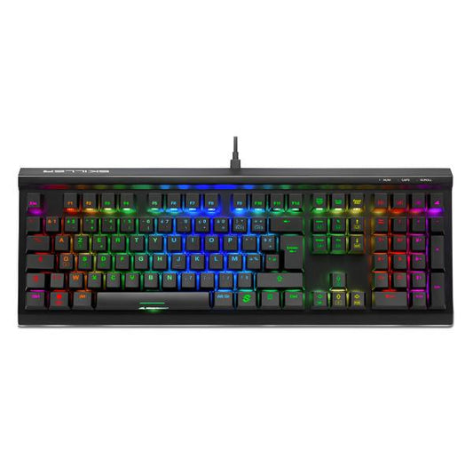 TECLADO GAMING RGB SHARKOON SKILLER SGK60 MECÁNICO ALÁMBRICO USB INGLÉS SWITCH MARRÓN 4044951030071 NEGRO