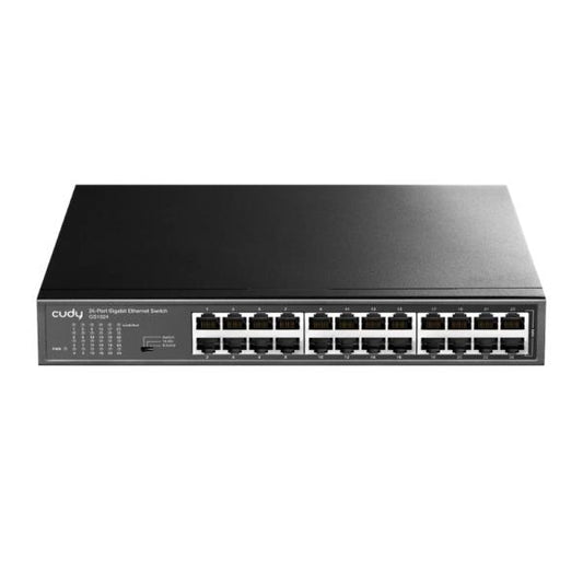 SWITCH CUDY GS1024 3.0 24 PUERTOS RJ45 GBE NO ADMINISTRABLE CON MODO VLAN/EXTENDIDO NEGRO