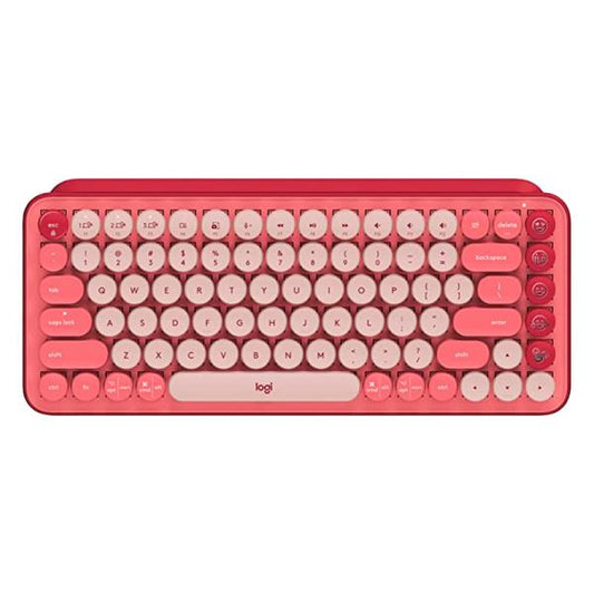 TECLADO LOGITECH POP KEYS MECÁNICO INALÁMBRICO BLUETOOTH ESPAÑOL SWITCH CAFÉ 920-010709 ROSADO