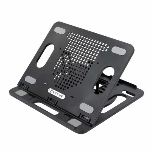 BASE ERGONÓMICA PARA LAPTOP UNNO TEKNO NC6115BK CON SOPORTE PARA CELULAR NEGRO