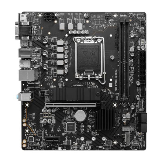 TARJETA MADRE MSI PRO B760M-G LGA1700 M-ATX DDR4 911-7D90-049 NEGRO