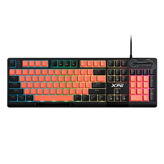 TECLADO GAMING RGB XPG SEEKER MERA MEMBRANA ALÁMBRICO USB INGLÉS SEEKER105Z-BK/OGCES NEGRO / NARANJA