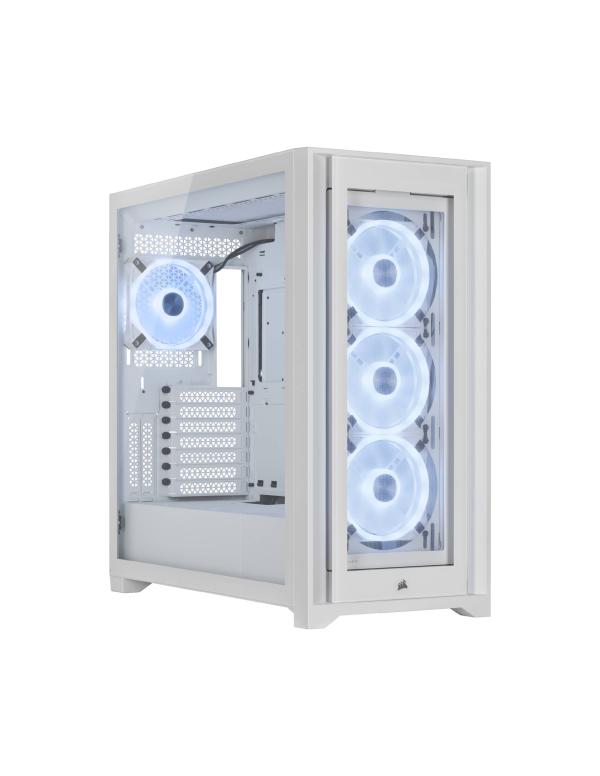 CASE GAMING RGB CORSAIR ICUE 5000X QL EDITION MID TOWER 4 VENTILADORES CON VIDRIO LATERAL Y FRONTAL CC-9011233-WW BLANCO
