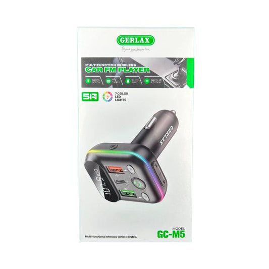 TRANSMISOR FM CARGADOR GC-M5 GERLAX NEGRO