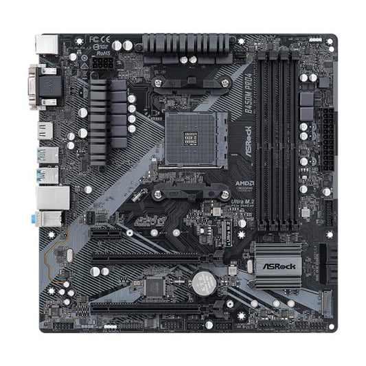 TARJETA MADRE ASROCK B450M PRO4 R2.0 AM4 MICRO ATX DDR4 NEGRO