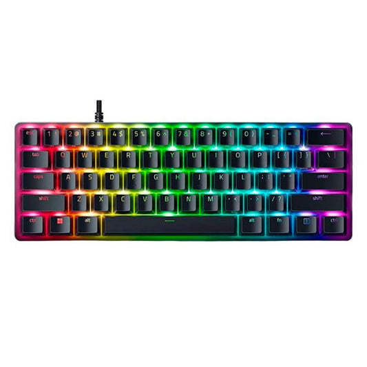 TECLADO GAMING RGB RAZER HUNTSMAN MINI MECÁNICO ALÁMBRICO USB ESPAÑOL SWITCH MORADO RZ03-03392900-R311 NEGRO
