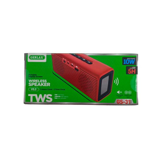 PARLANTE BLUETOOTH GS-31 GERLAX ROJA