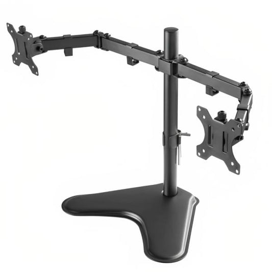 SOPORTE DE ESCRITORIO PARA MONITORES UNNO TEKNO TM8001BK COMPATIBLE CON MONITORES PLANOS DE HASTA 32" CAPACIDAD DE 8KG CADA UNO CON ORGANIZADOR DE CABLES NEGRO