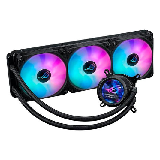 ENFRIAMIENTO LIQUIDO RGB ASUS ROG STRIX LC III 360 ARGB LCD 3 EN 1  360MM  LGA 1851 / 1700 / 1200 / 115x Y AM5 / AM4 CON PANTALLA LCD DE 2.1" 90RC00W1-M0UAY0 NEGRO
