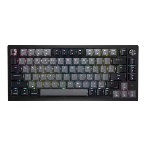 TECLADO GAMING RGB CORSAIR K65 PLUS MECÁNICO INALÁMBRICO BLUETOOTH Y ALÁMBRICO USB INGLÉS CH-91D401L-NA NEGRO