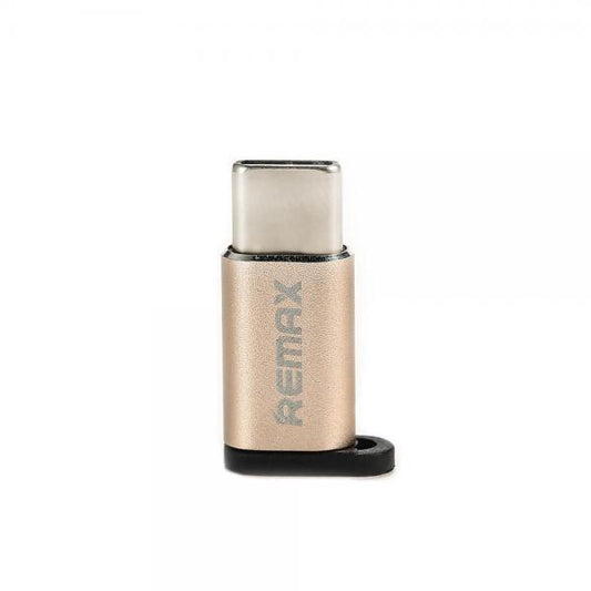 ADAPTADOR OTG USB TIPO C A MICRO B RA-USB1 SERIE FELIZ REMAX DORADO