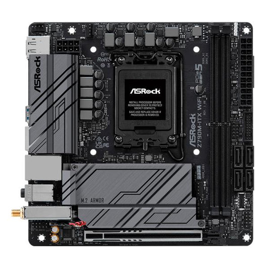 TARJETA MADRE ASROCK Z790M-ITX WIFI LGA1700 DDR5 MBZ790MITXWIFI NEGRO