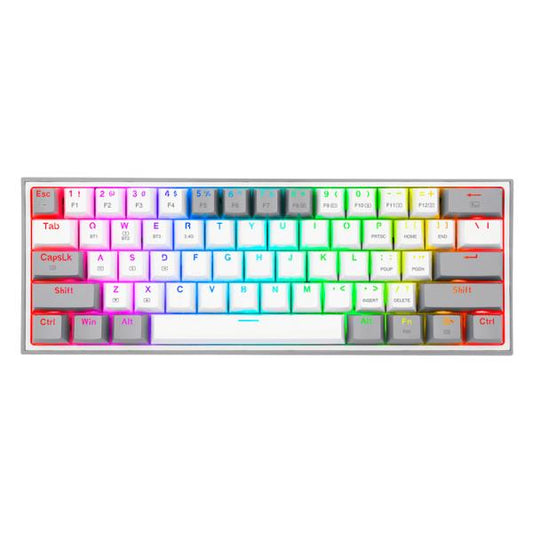 TECLADO GAMING RGB REDRAGON FIZZ PRO K616 MECÁNICO INALÁMBRICO BLUETOOTH INGLÉS SWITCH ROJO BLANCO / GRIS