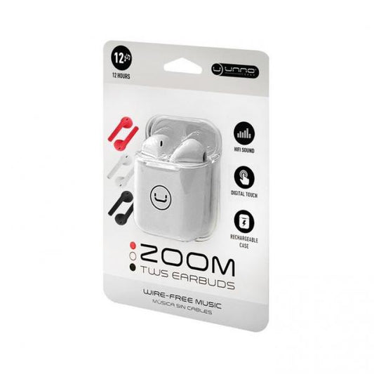 AUDIFONO UNNO TEKNO ZOOM TWS INALÁMBRICO BLUETOOTH HS7501WT BLANCO