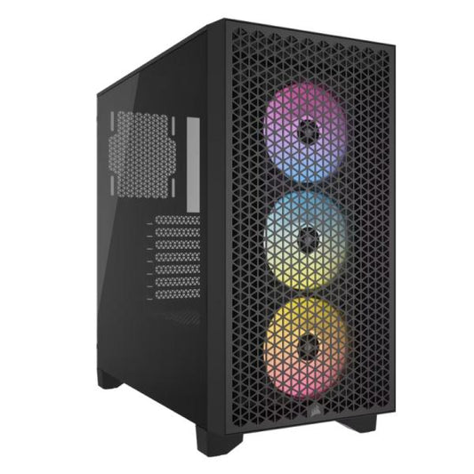 CASE GAMING RGB CORSAIR 3000D AIRFLOW MID TOWER VENTILADORES 3 DE 120MM CON VIDRIO LATERAL Y MALLA FRONTAL CC-9011255-WW NEGRO