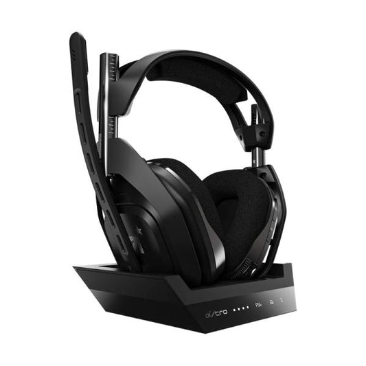 HEADSET GAMING LOGITECH A50 + BASE INALÁMBRICO PARA PS Y PC 939-001673 NEGRO