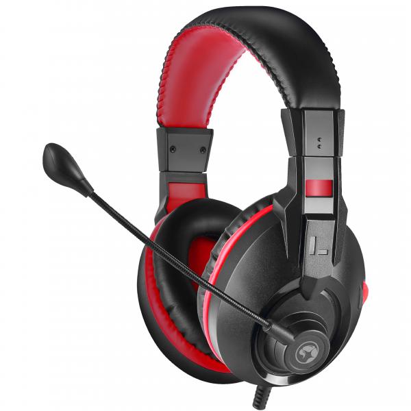 AUDIFONO LINEA SCORPION H8321 MARVO NEGRO ROJO