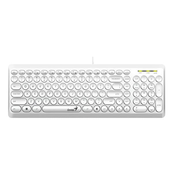 TECLADO GENIUS SLIMSTAR Q200 MEMBRANA ALÁMBRICO USB ESPAÑOL 31310020411 BLANCO