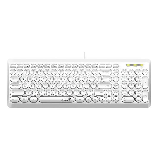 TECLADO GENIUS SLIMSTAR Q200 MEMBRANA ALÁMBRICO USB ESPAÑOL 31310020411 BLANCO