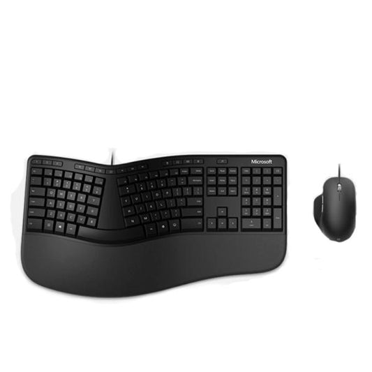 TECLADO Y MOUSE MICROSOFT ERGO ALÁMBRICO USB ESPAÑOL RJU-00003 NEGRO