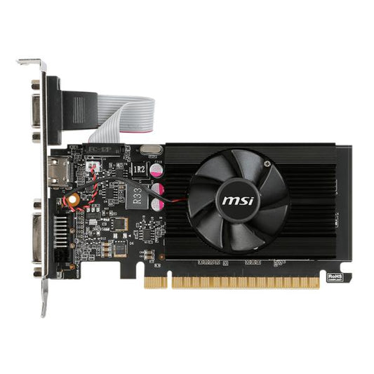 TARJETA DE VIDEO MSI GEFORCE GT 710 2GD3 LP 2GB DDR3 954 MHZ 912-V809-2220 NEGRO