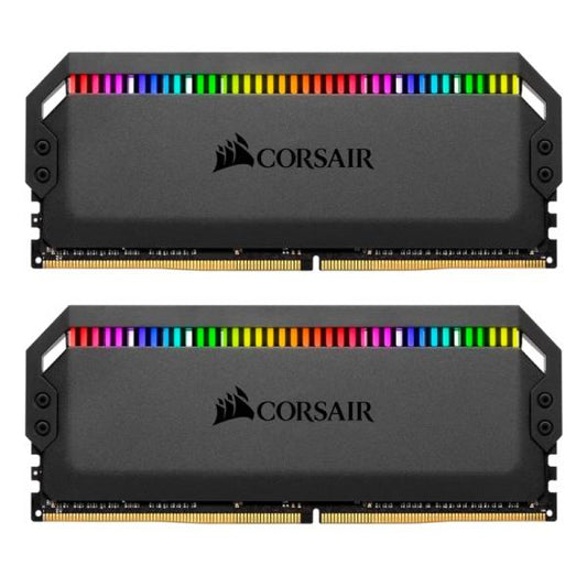 MEMORIA RAM PC 16GB (2 X 8GB) CORSAIR DOMINATOR PLATINUM RGB DDR4 3200MHZ C16 CMT16GX4M2C3200C16 NEGRO