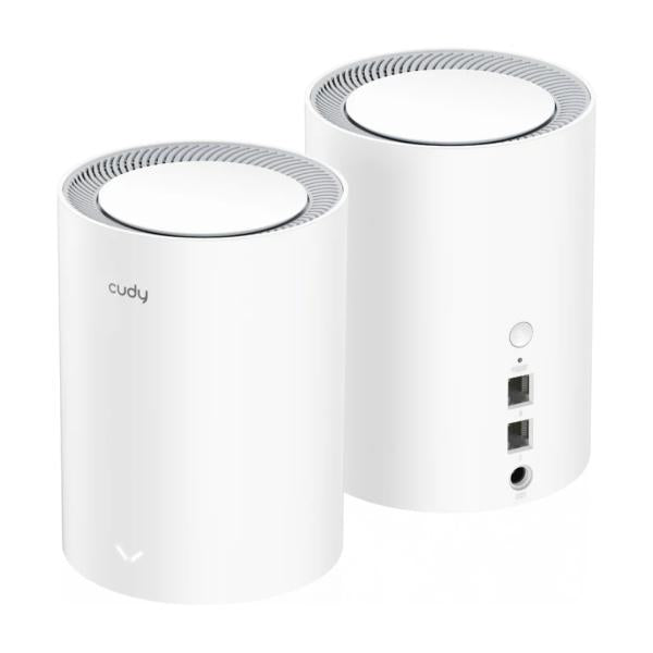 SISTEMA WIFI CUDY M1800(2-PACK) 2.0 DOBLE BANDA (5GHZ) AX1800 CUDY MESH HASTA 1000MBPS BLANCO