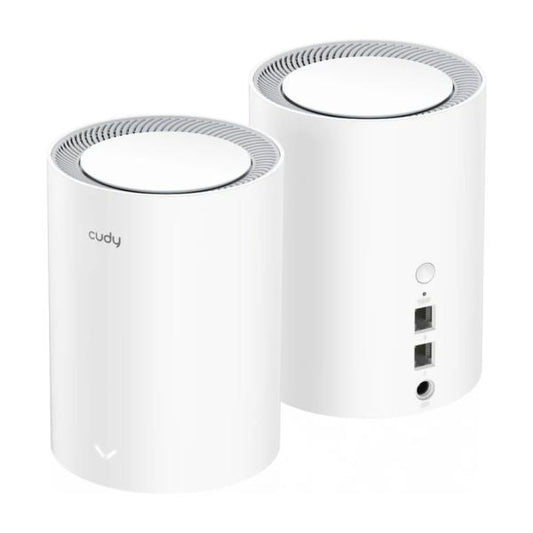 SISTEMA WIFI CUDY M1800(2-PACK) 2.0 DOBLE BANDA (5GHZ) AX1800 CUDY MESH HASTA 1000MBPS BLANCO