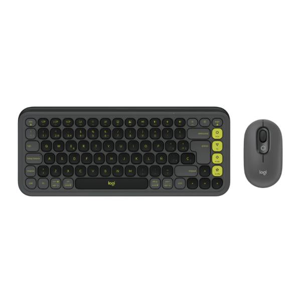 TECLADO Y MOUSE LOGITECH POP ICON COMBO INALÁMBRICO BLUETOOTH ESPAÑOL 920-013052 NEGRO