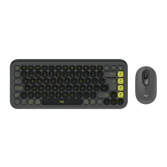 TECLADO Y MOUSE LOGITECH POP ICON COMBO INALÁMBRICO BLUETOOTH ESPAÑOL 920-013052 NEGRO
