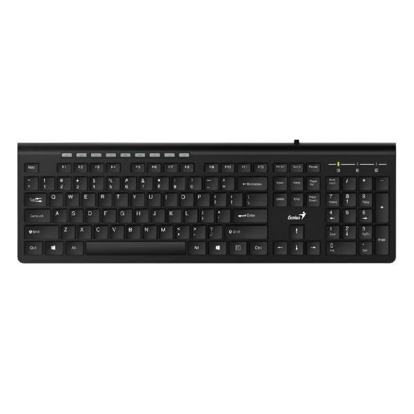 TECLADO GENIUS SLIMSTAR 230II MEMBRANA ALÁMBRICO USB ESPAÑOL 31310048401 NEGRO