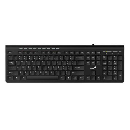 TECLADO GENIUS SLIMSTAR 230II MEMBRANA ALÁMBRICO USB ESPAÑOL 31310048401 NEGRO