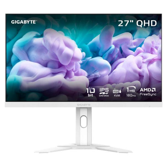 MONITOR GAMING GIGABYTE M27QA ICE SA 27" 2560 X 1440 180HZ VESA HDMI DP USB Y USB-C BLANCO
