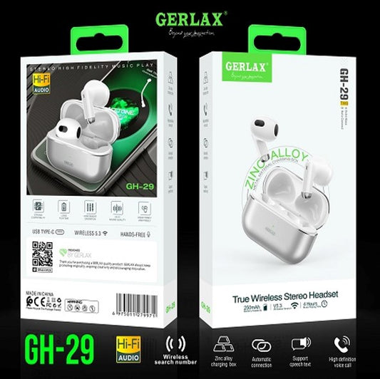 AUDIFONOS MANOS LIBRES BLUETOOTH GH-29 GERLAX BLANCO