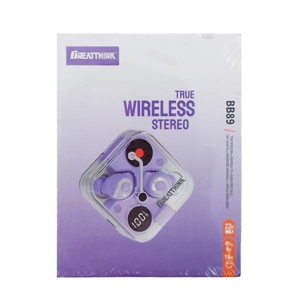 AUDIFONOS MANOS LIBRES BLUETOOTH BB89 GREATTHINK MORADO