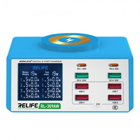 ADAPTADOR CARGADOR RL-309AW RELIFE 8 USB