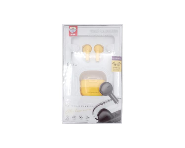 AUDIFONOS MANOS LIBRES BLUETOOTH TWS-18 YOUSHENGKU AMARILLO