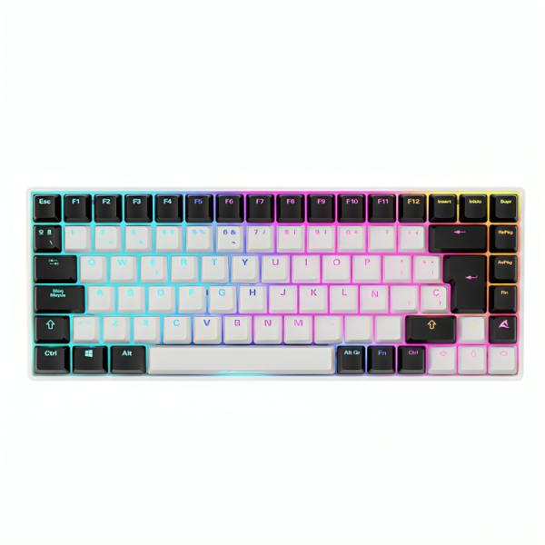 TECLADO GAMING RGB SHARKOON SKILLER SGK50 S3 TKL MECÁNICO ALÁMBRICO USB ESPAÑOL SWITCH AMARILLO 4044951039685 BLANCO