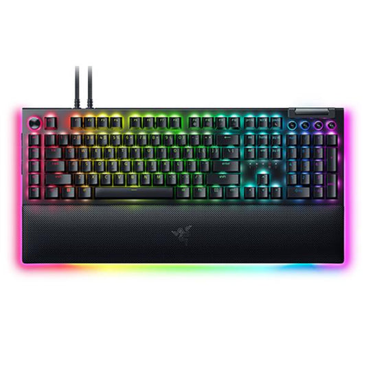 TECLADO GAMING RGB RAZER BLACKWIDOW V4 MECÁNICO ALÁMBRICO USB INGLÉS SWITCH VERDE RZ03-04690200-R3U1 NEGRO