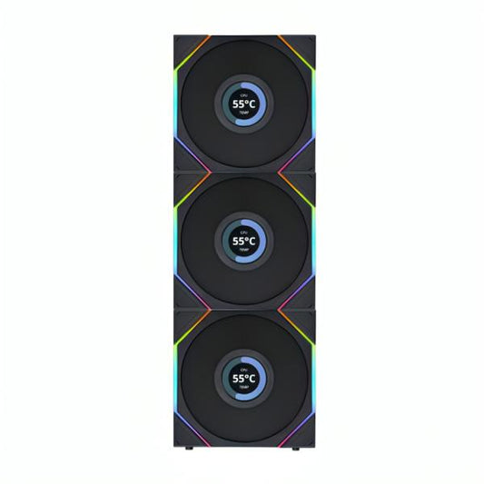 ABANICOS GAMING LIAN LI TL LCD 120MM 3X G99.12TLLCD3B.00 NEGRO