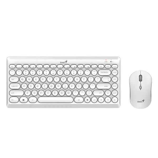TECLADO Y MOUSE GENIUS LUXEMATE Q8000 INALÁMBRICO 2.4 GHZ ESPAÑOL 31340013410 BLANCO