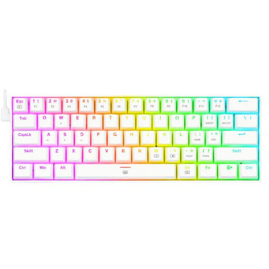 TECLADO GAMING RGB REDRAGON DRAGONBORN K630W MECANICO ALÁMBRICO ESPAÑOL SWITCH CAFÉ BLANCO