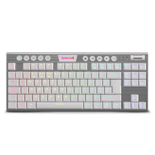 TECLADO GAMING RGB REDRAGON HORUS TKL K622W MECANICO ALÁMBRICO  ESPAÑOL SWITCH ROJO BLANCO