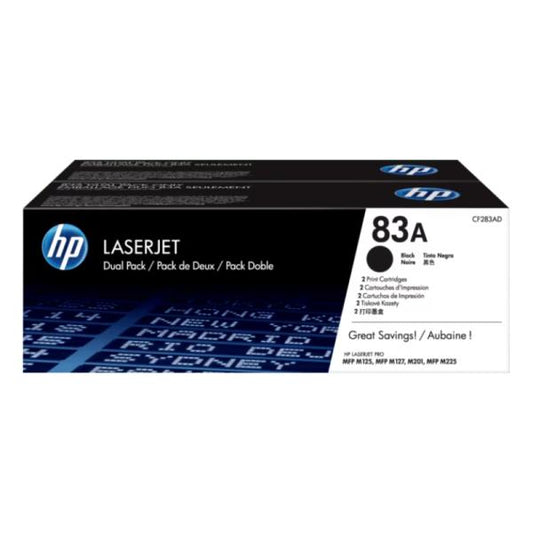 TONER HP 83A LASER JET 2 UNIDADES CF283AD NEGRO