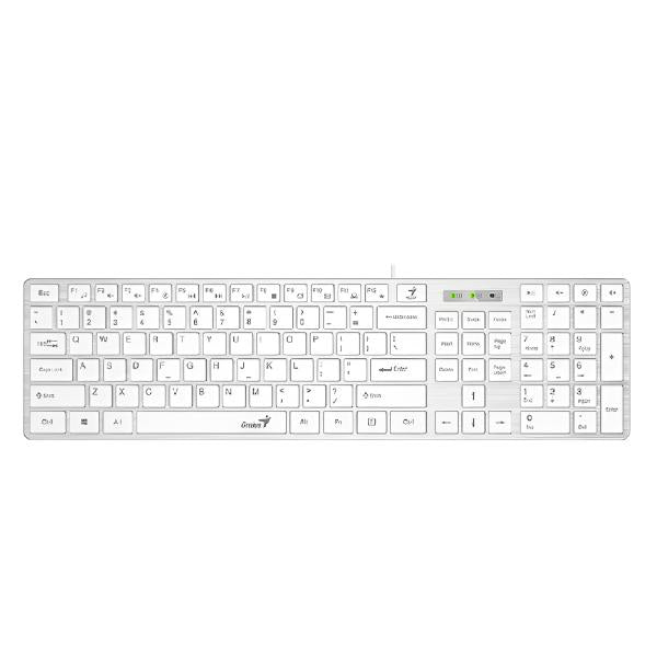 TECLADO GENIUS SLIMSTAR 126 MEMBRANA ALÁMBRICO USB ESPAÑOL 31310017409 BLANCO