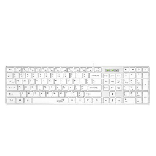TECLADO GENIUS SLIMSTAR 126 MEMBRANA ALÁMBRICO USB ESPAÑOL 31310017409 BLANCO
